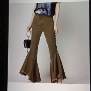 Guest Editor Womens Boho Flare Retro Raw Hem Bell Bottom 70s Inpired Womens 4